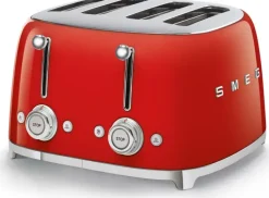 Smeg Kypsentäminen<Tsf03Rdeu 4-Viipaleen Leivanpaahdin Punainen