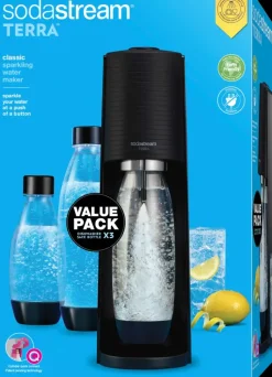 SodaStream Vesi Ja Juomat<Terra Hiilihapotuslaite, Musta Value Pack