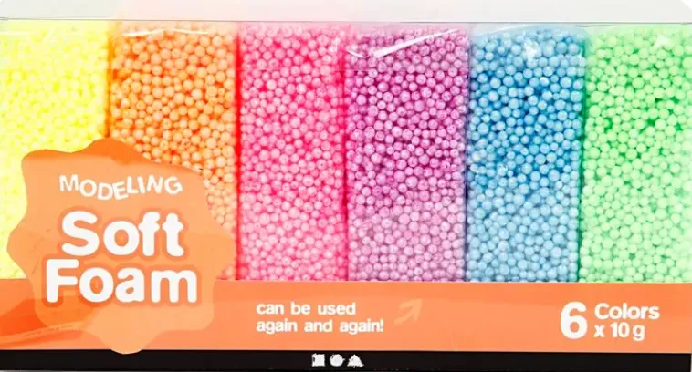 Nellen Askartelutarvikkeet<Soft Foam, Varilajtelma, 6X10G