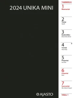 Ajasto Kalenterit>Taskukalenteri Unika Mini, Musta