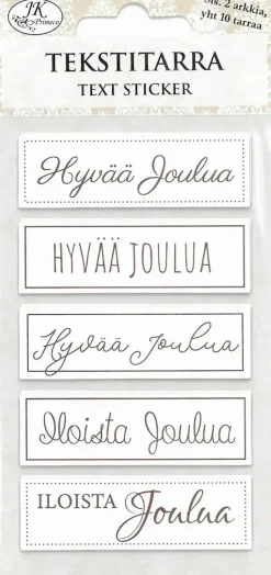 J.K. Primeco Askartelutarvikkeet<Tekstitarra Jouluntoivotukset Tummanruskea 2Ark/Pkt