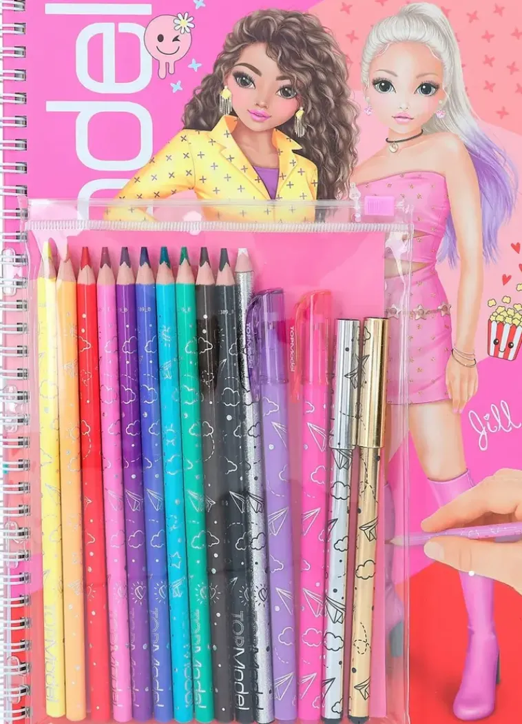 TOPModel Askartelutarvikkeet<Suunnittelukirja & Varityskynat