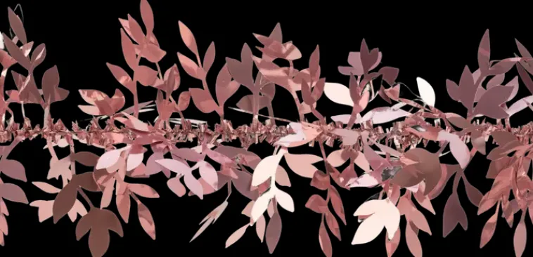 Weiste Sesonkijuhlatarvikkeet>Kapea Lehtipunos Roosa 90Mmx2M